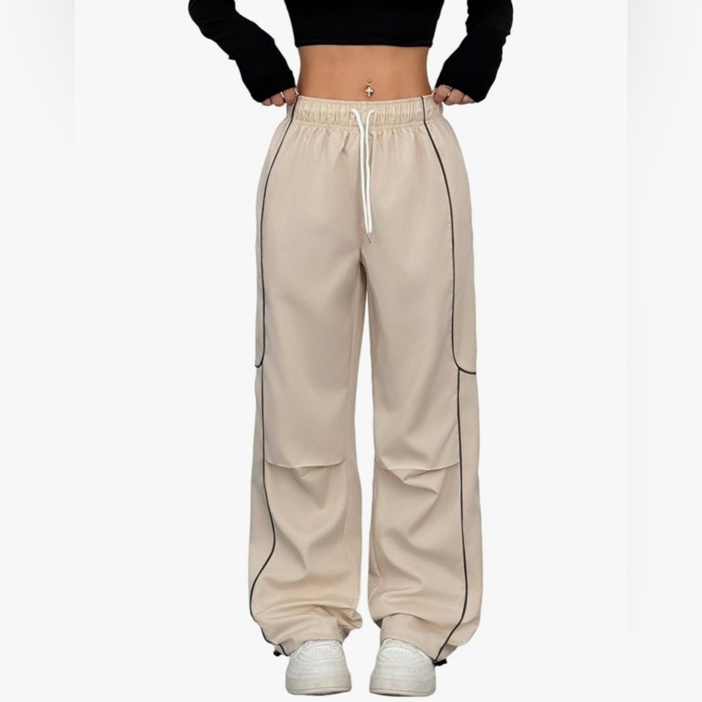 Stylish Cream Parachute Women's Pants
